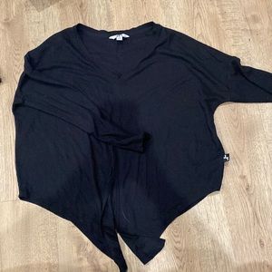 Joy lab black waffle knit tie shirt size medium